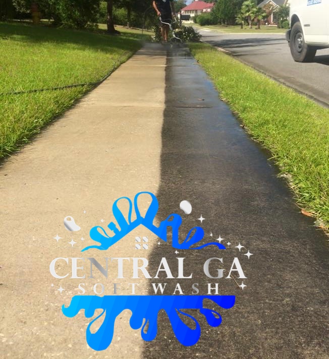 Amazing transformation on a Driveway Washing  in  Perry Ga 